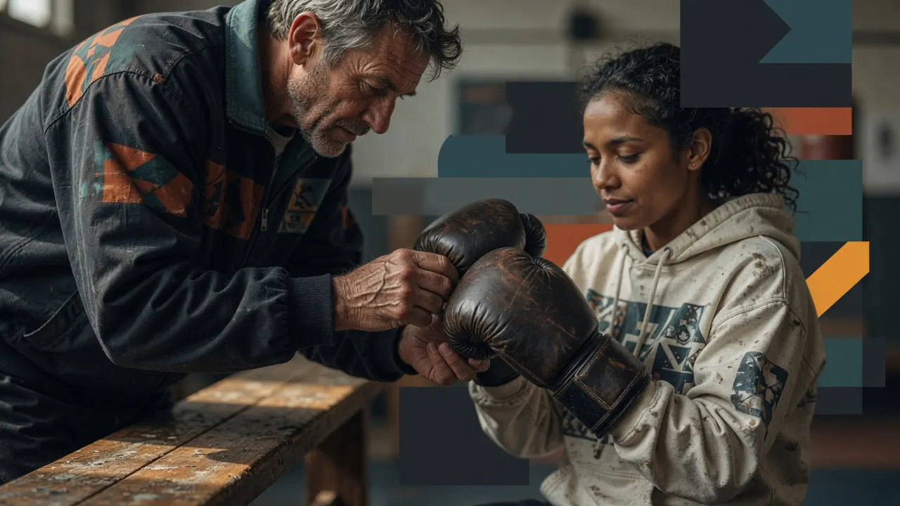 Responsible adult pausing a supervised boxing activity